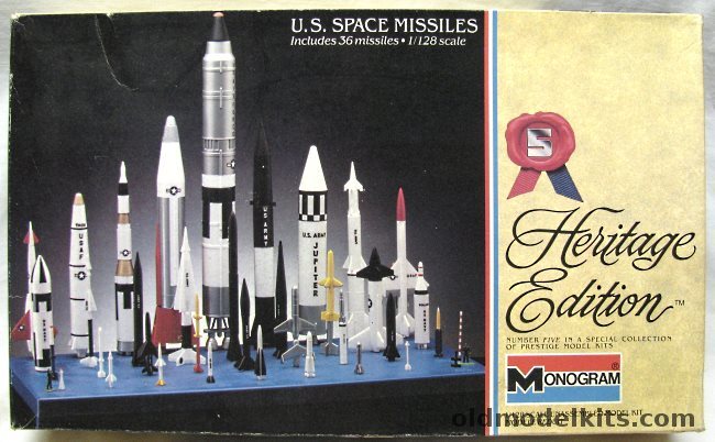 Monogram 1/128 US Space Missiles Titan II / Atlas / Minuteman II / Thor / Hound Dog / Corporal / Nike Hercules / Sergeant / Nike Ajax / Poseidon / Honest John / Terrier / Lacrosse / ASROC / Rat / Sparrow / Bullpup / Falcon / Redstone / Jupiter / Spartan & More, 6055 plastic model kit